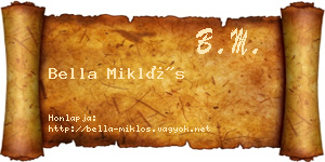 Bella Miklós névjegykártya