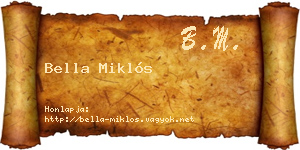 Bella Miklós névjegykártya