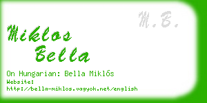 miklos bella business card